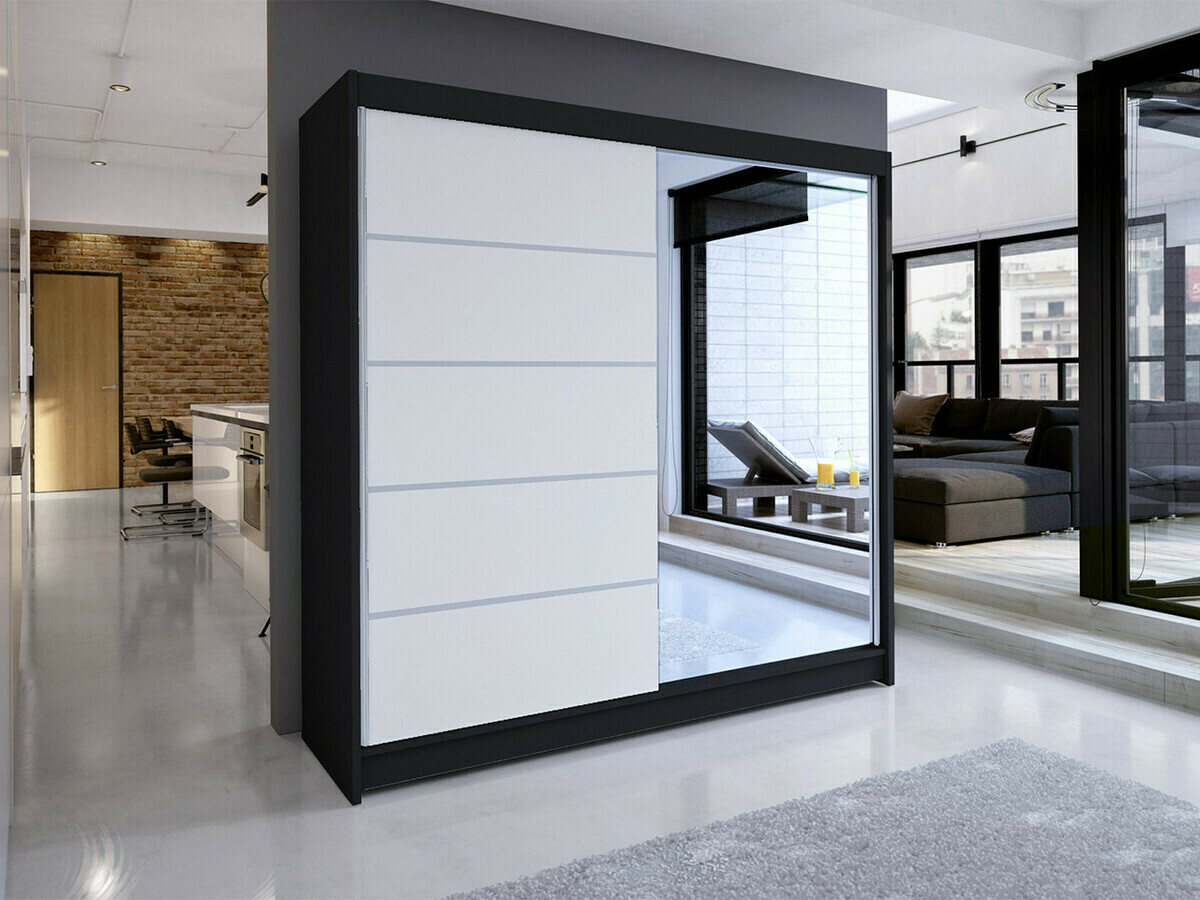 Kledingkast Closico Cavaris III (Zwart + Wit)