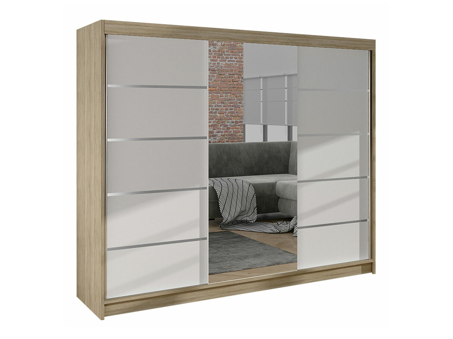 Kledingkast Closico Durion IV (Sonoma eik + Wit)