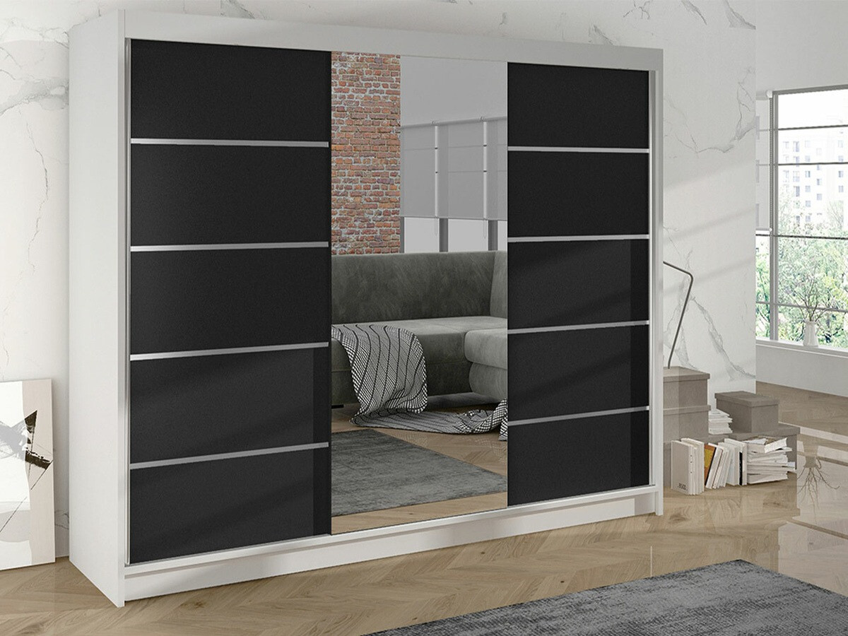 Kledingkast Closico Durion IV (Wit + Zwart)