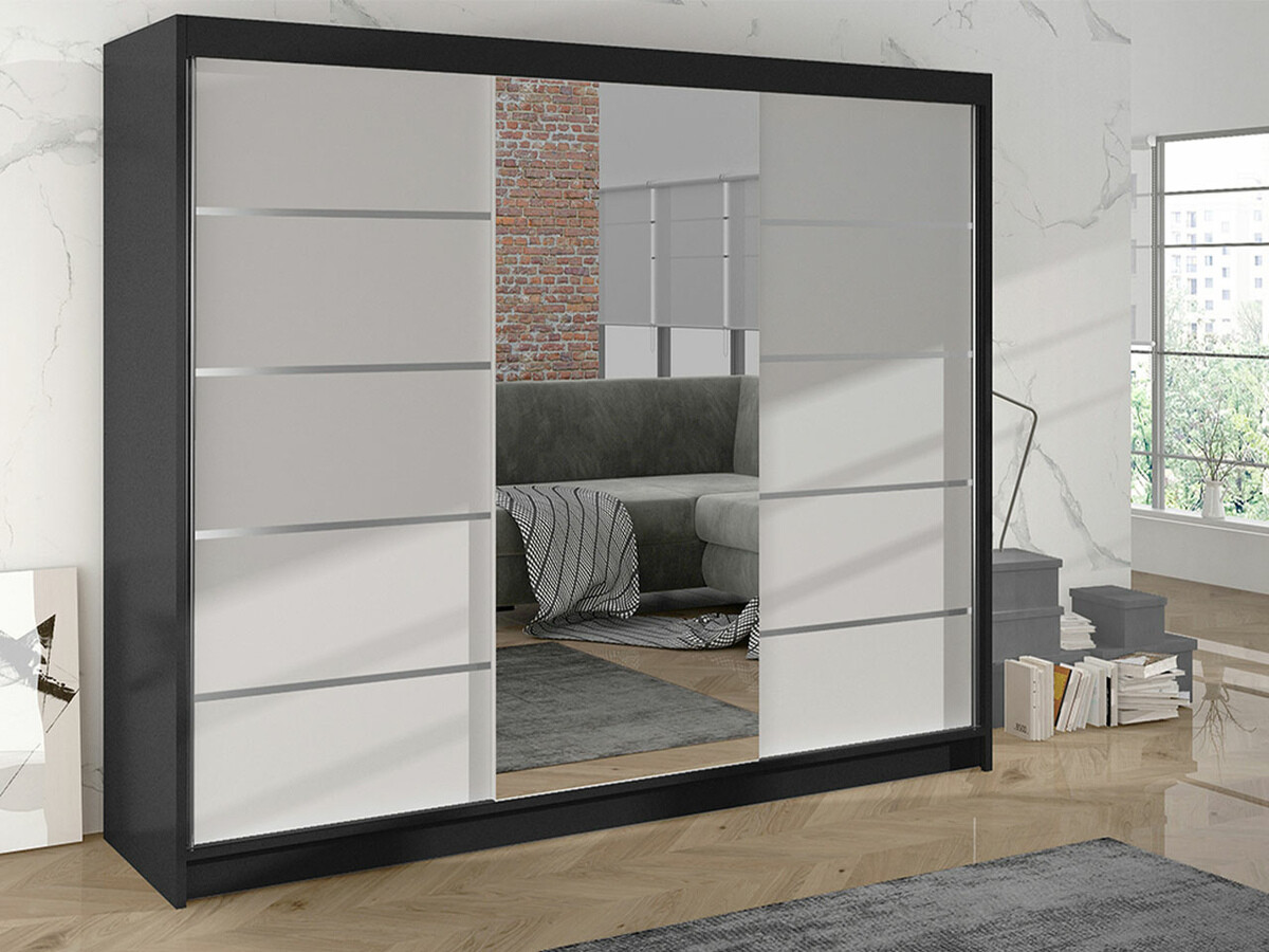 Kledingkast Closico Durion IV (Zwart + Wit)