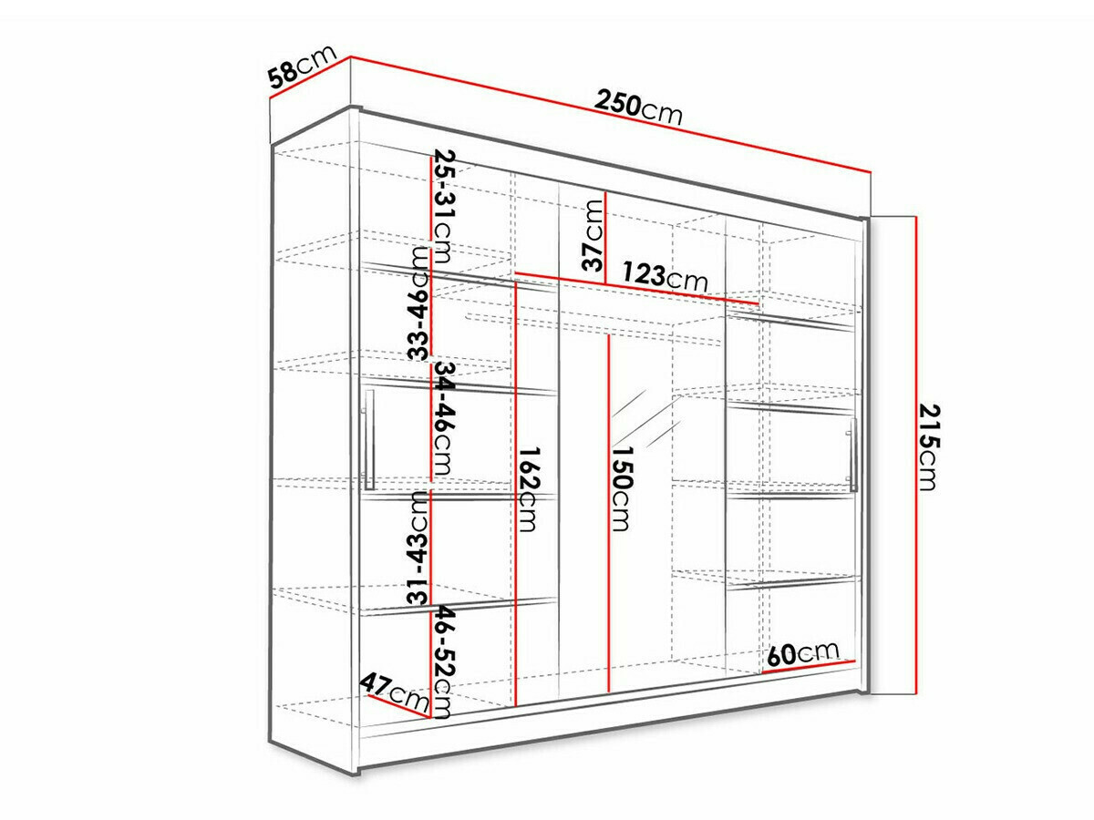 Kledingkast Closico 131 (Wit)