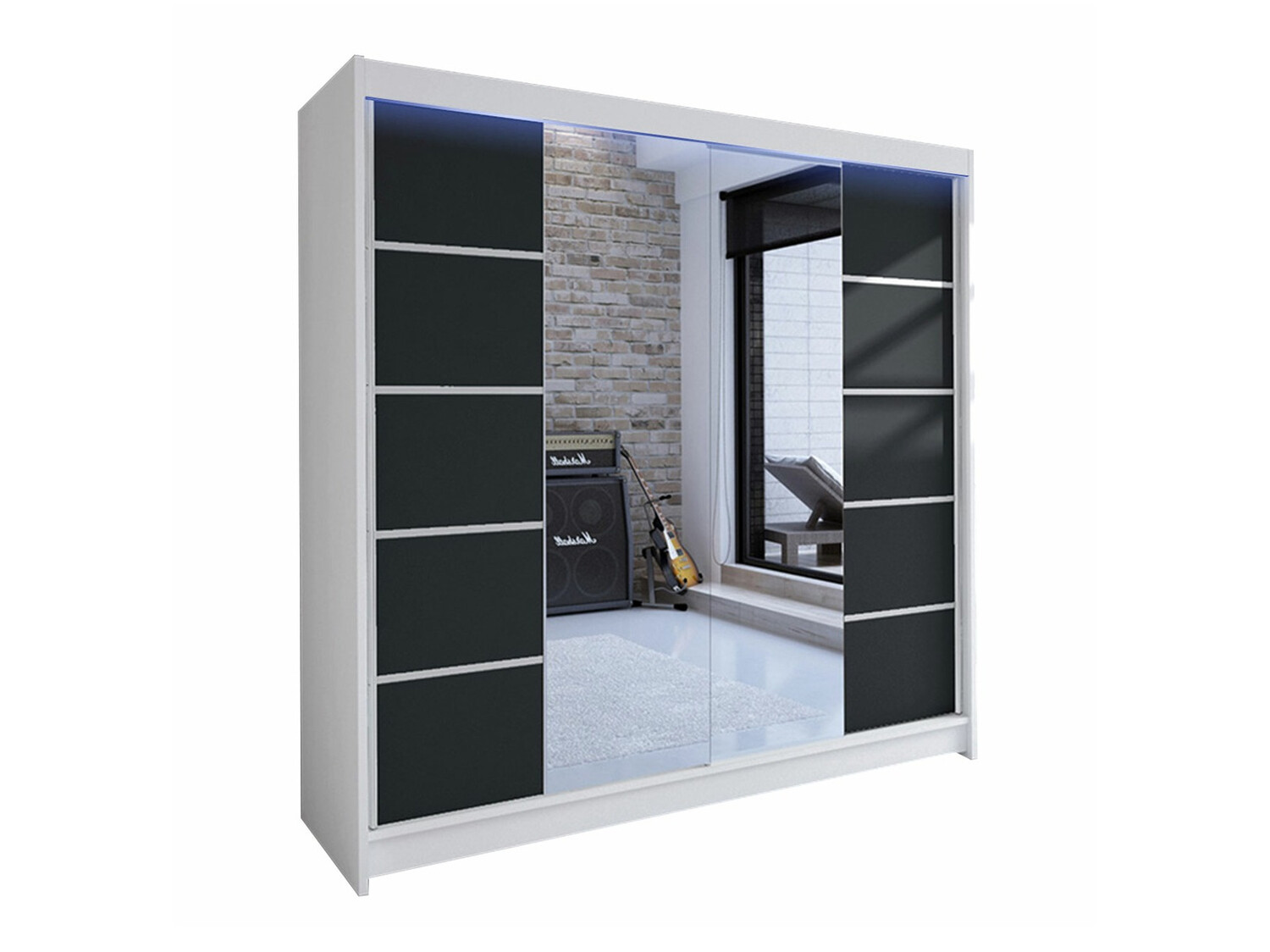 Kledingkast Closico Cavaris V (Wit + Zwart)