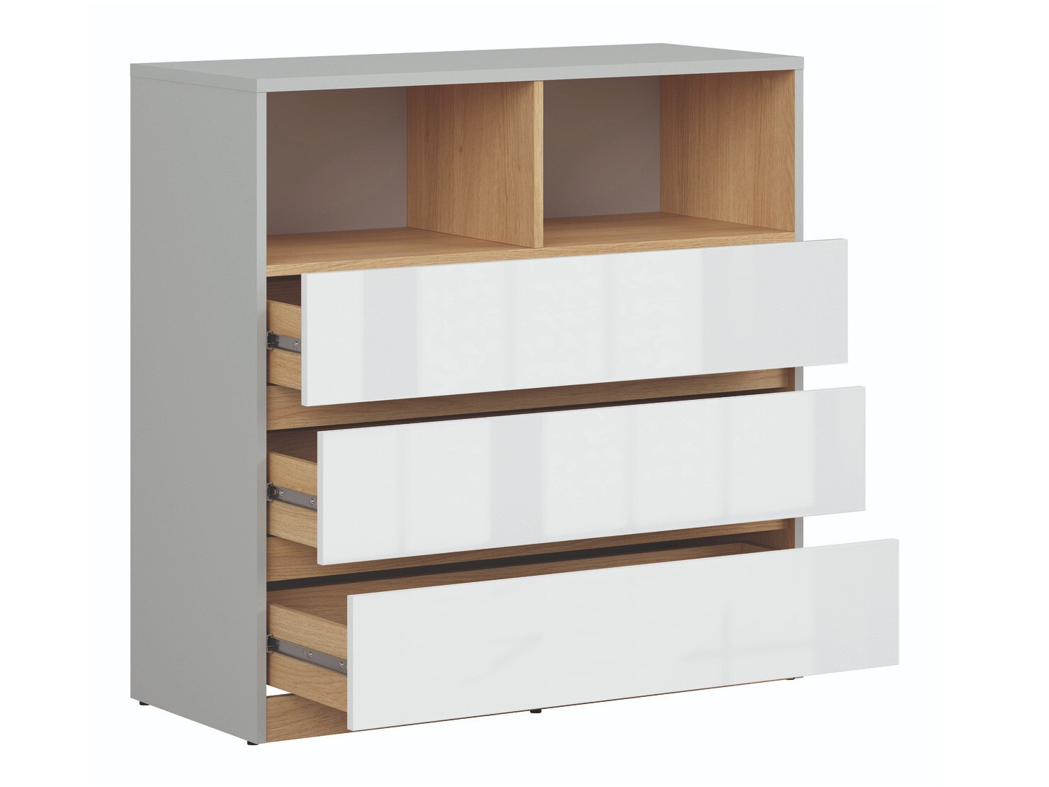 Ladekast Nuevaru 102 (Glanzend wit)