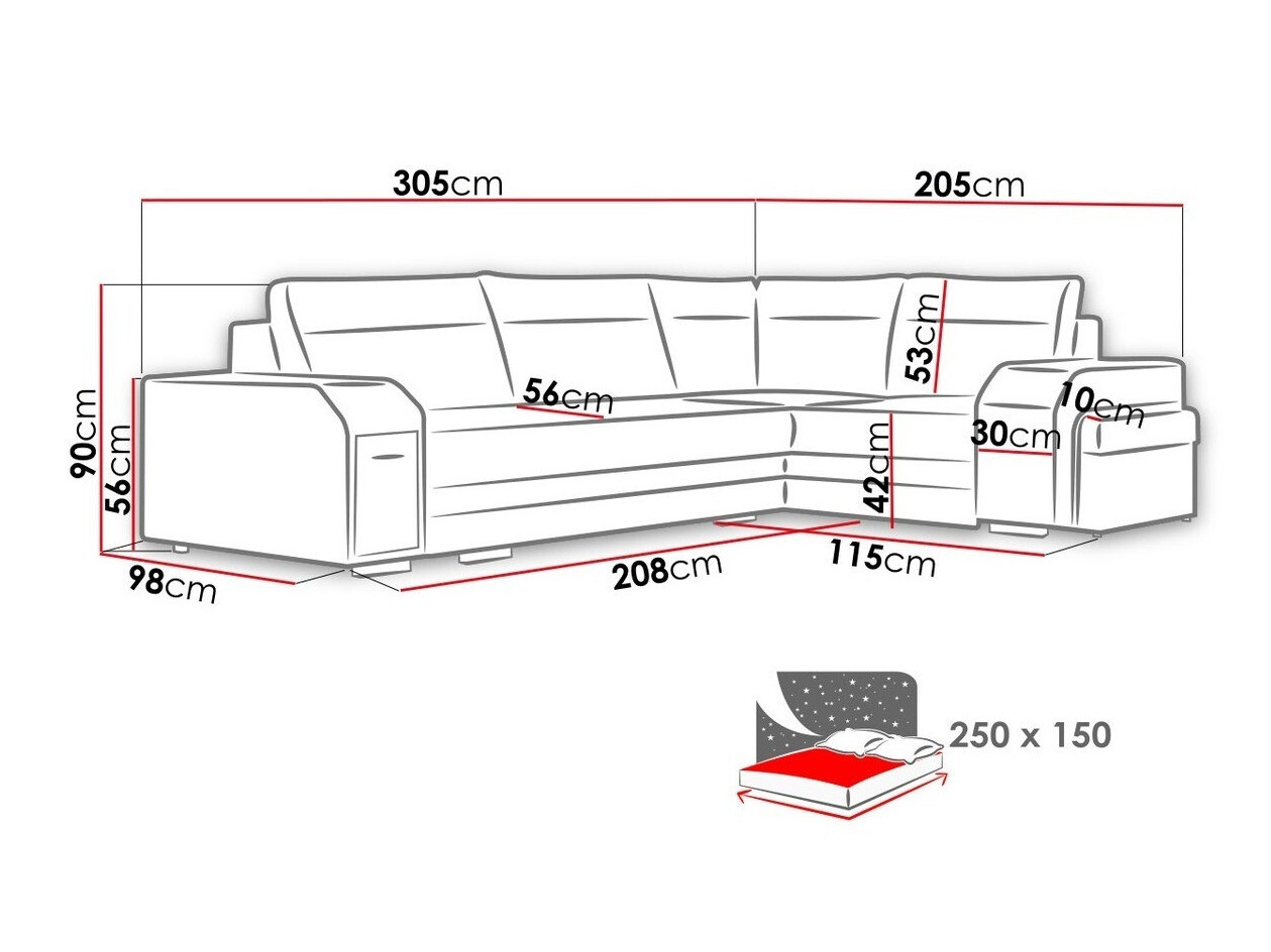 Hoekbank Kingsport 101