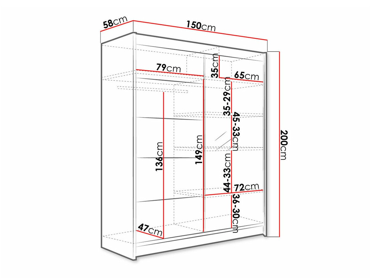 Kledingkast Closico 143 (Sonoma eik)