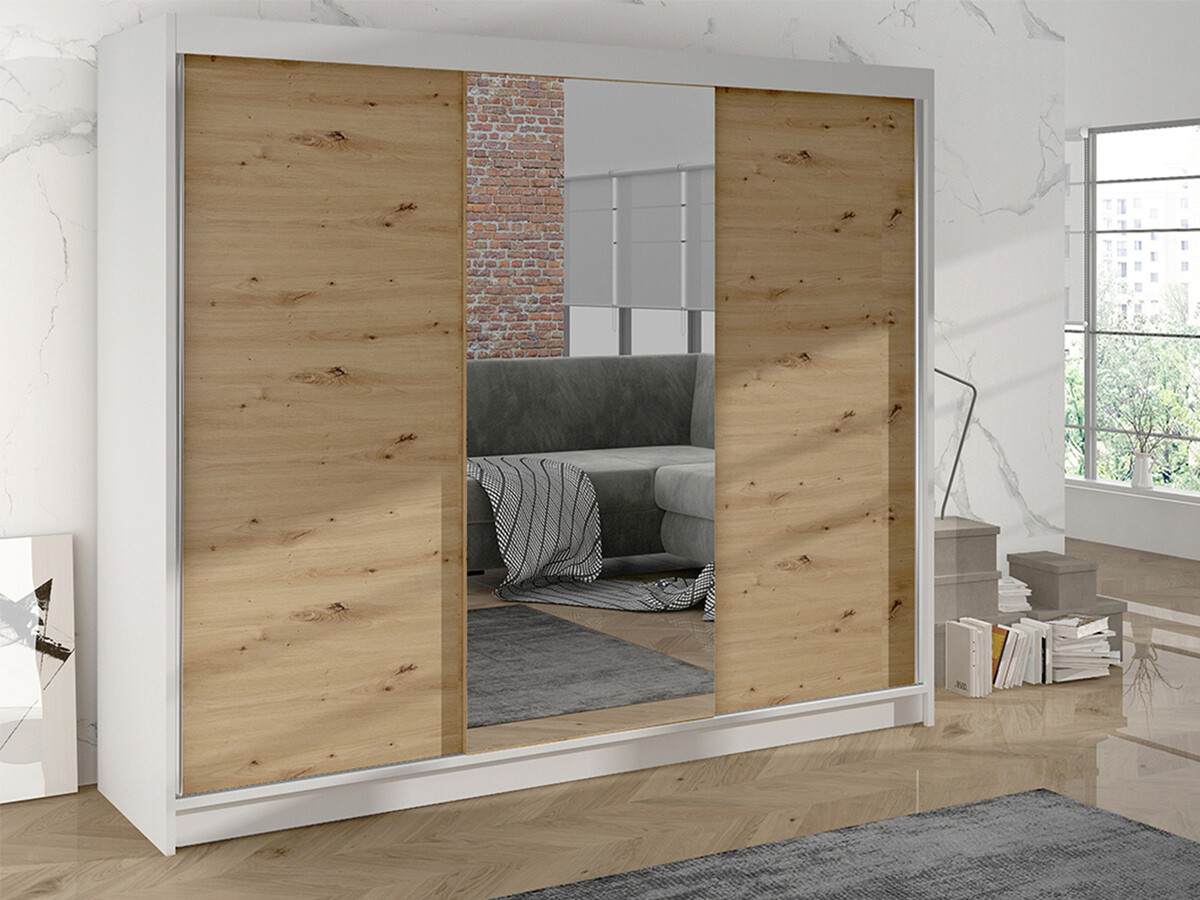 Kledingkast Closico Durion I (Artisan eiken + Wit)