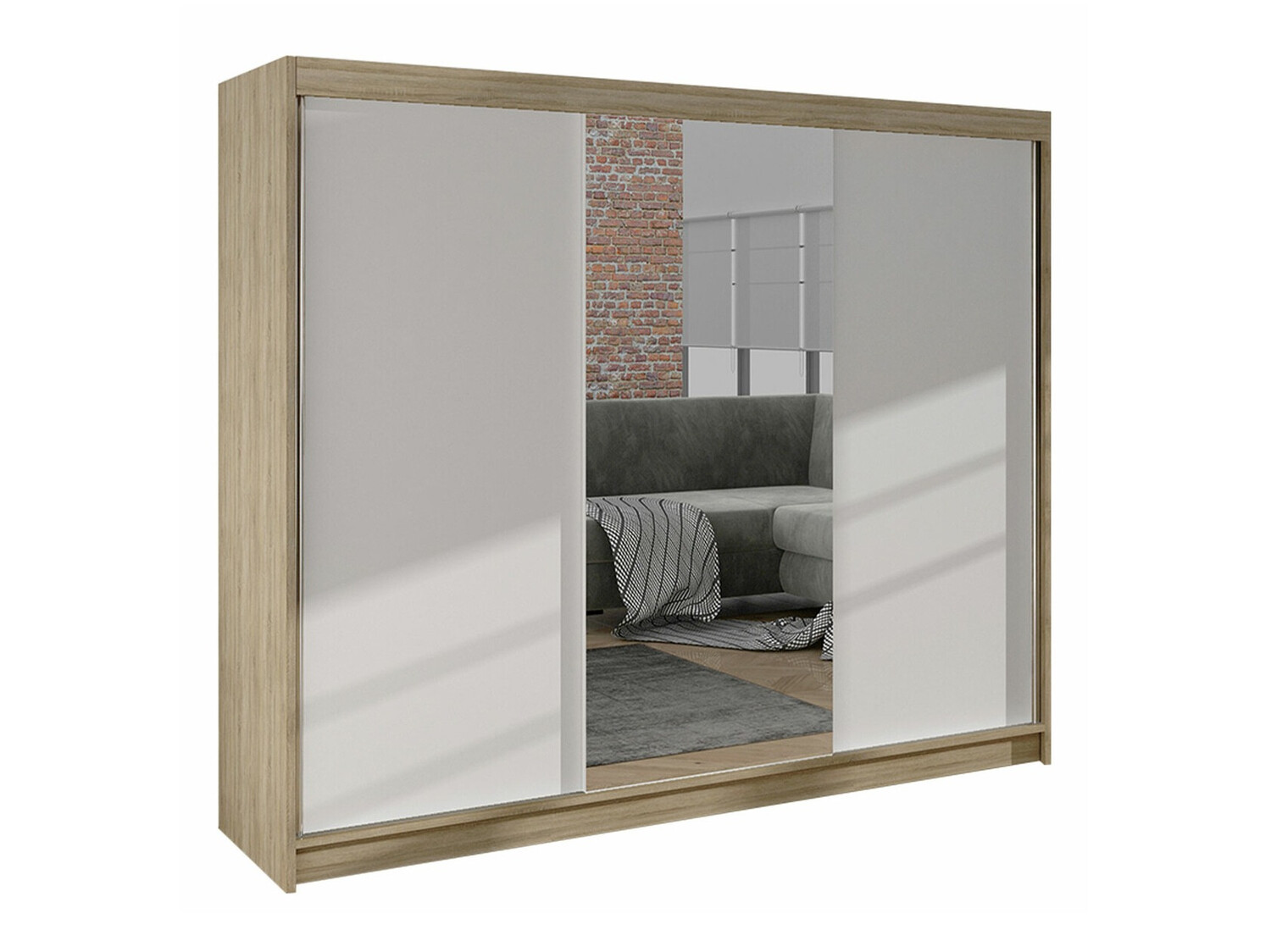 Kledingkast Closico Durion I (Sonoma eik + Wit)