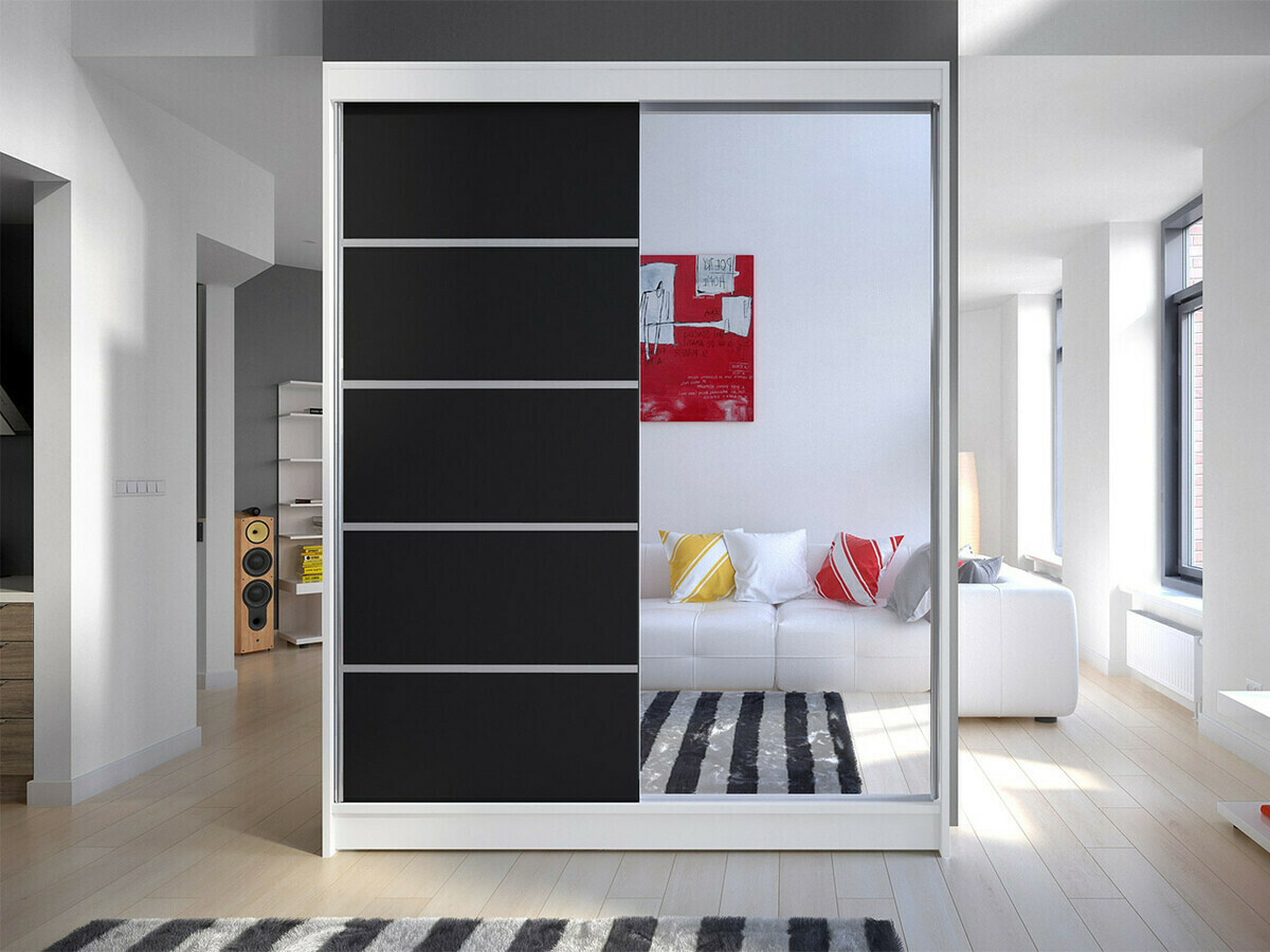 Kledingkast Closico Vastor III (Wit + Zwart)