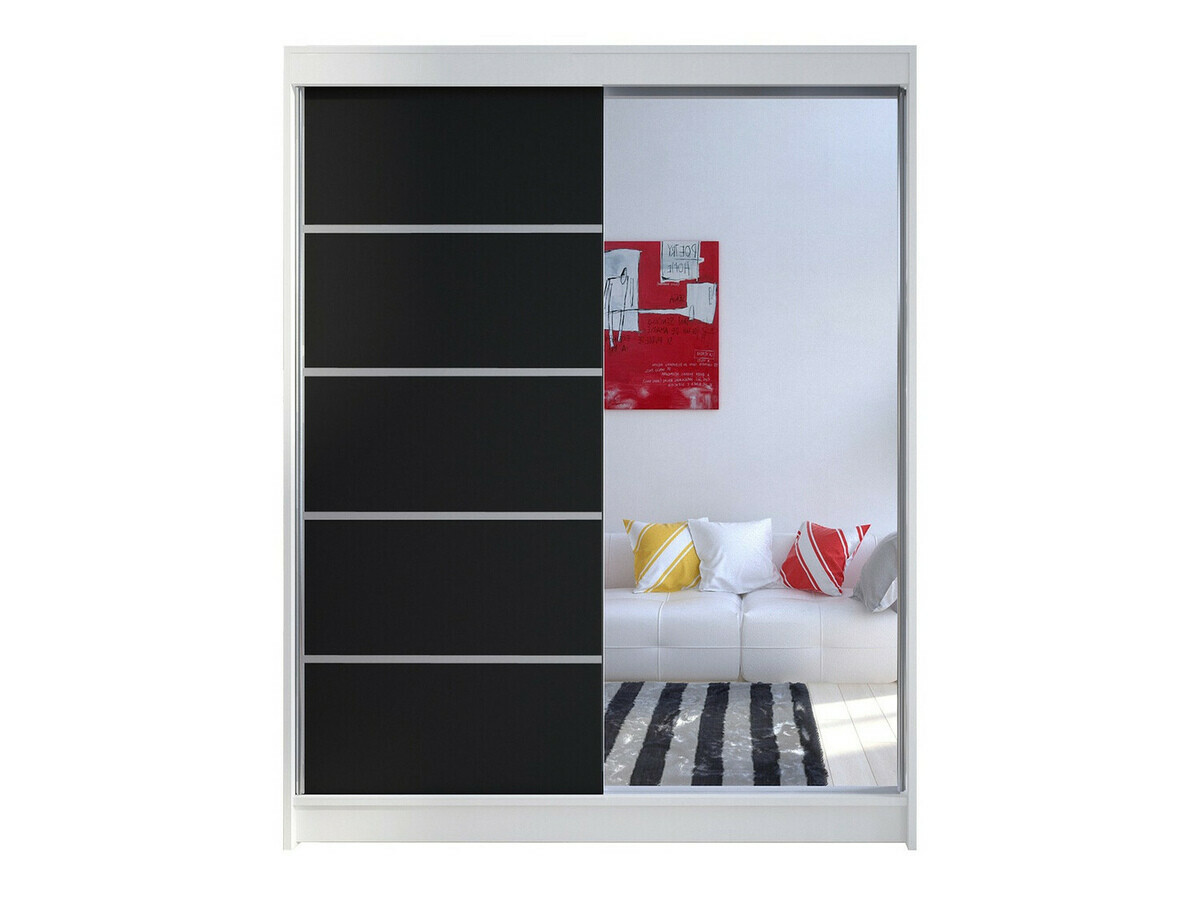 Kledingkast Closico Vastor III (Wit + Zwart)