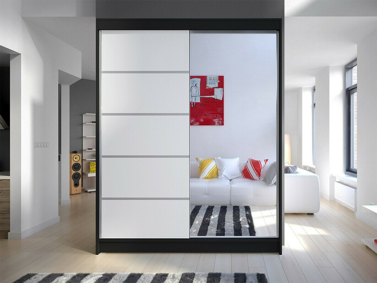 Kledingkast Closico Vastor III (Zwart + Wit)