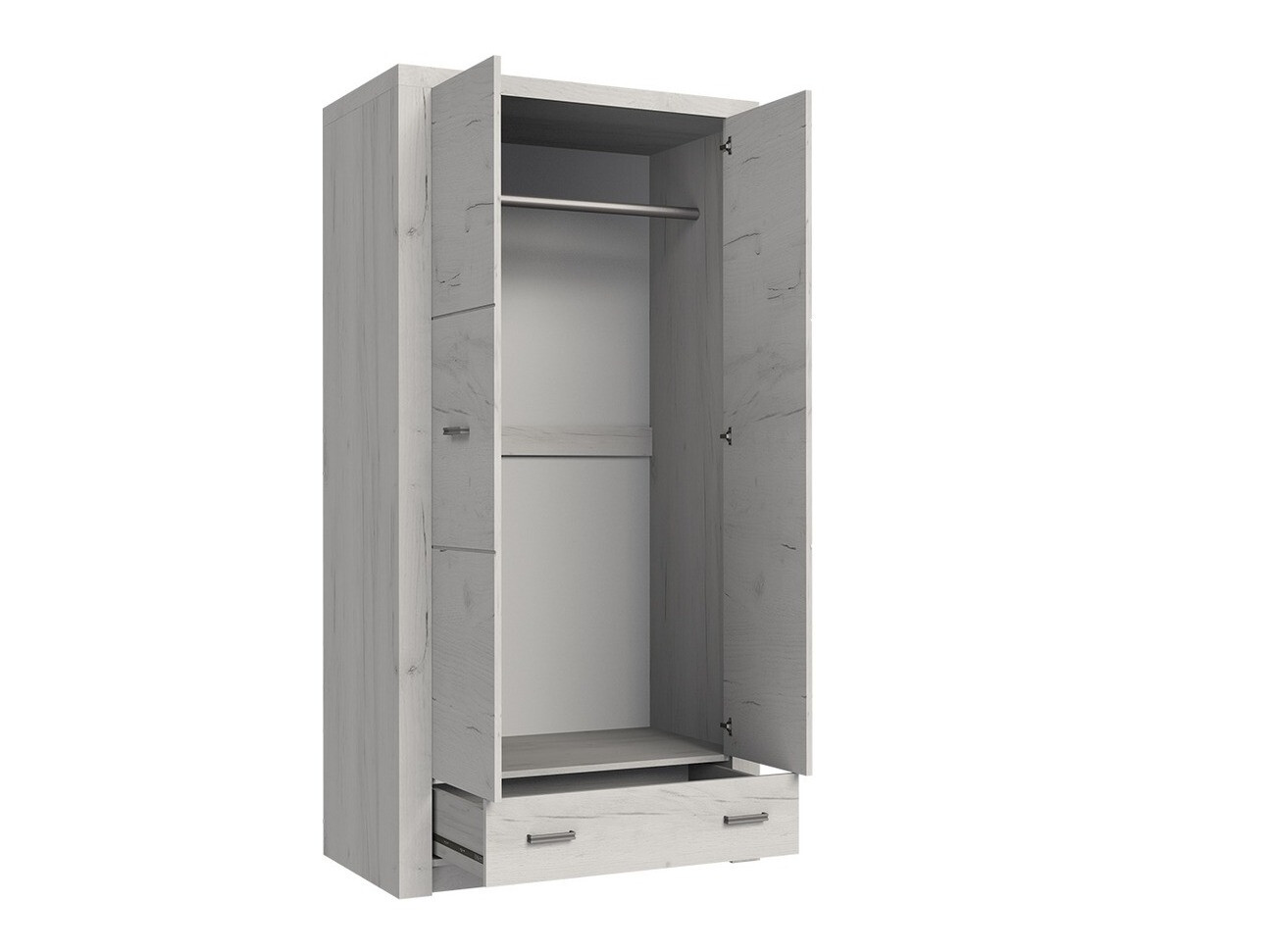 Kledingkast Serfeno 100 (Ambachtelijk wit)