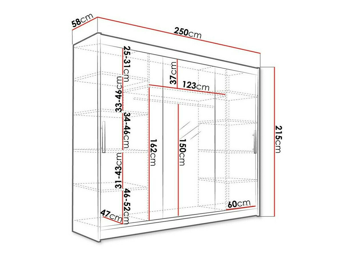 Kledingkast Closico 122 (Wit)