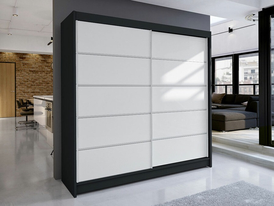 Kledingkast Closico Cavaris IV (Zwart + Wit)