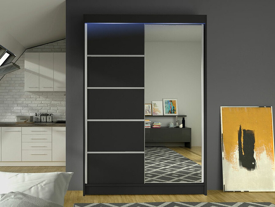 Kledingkast Closico 149 (Zwart)