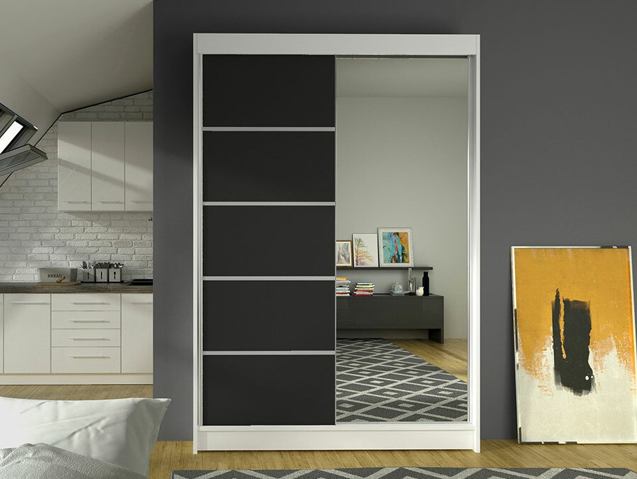 Kledingkast Closico Salvor III (Wit + Zwart)