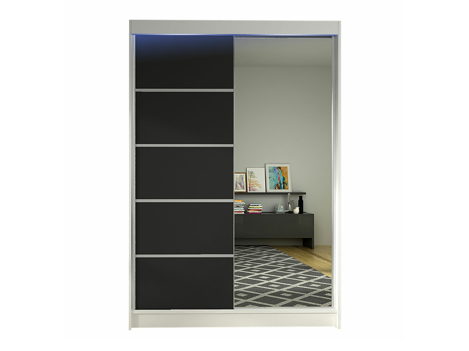 Kledingkast Closico Salvor III (Wit + Zwart)