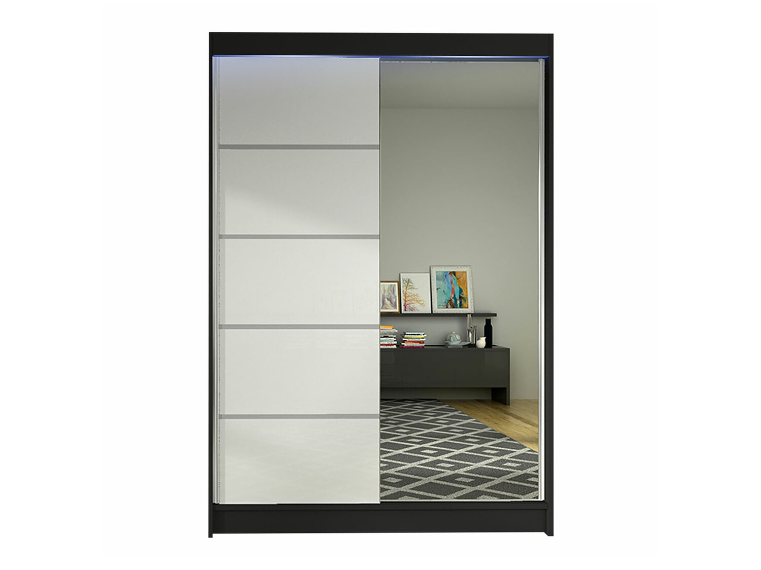 Kledingkast Closico Salvor III (Zwart + Wit)