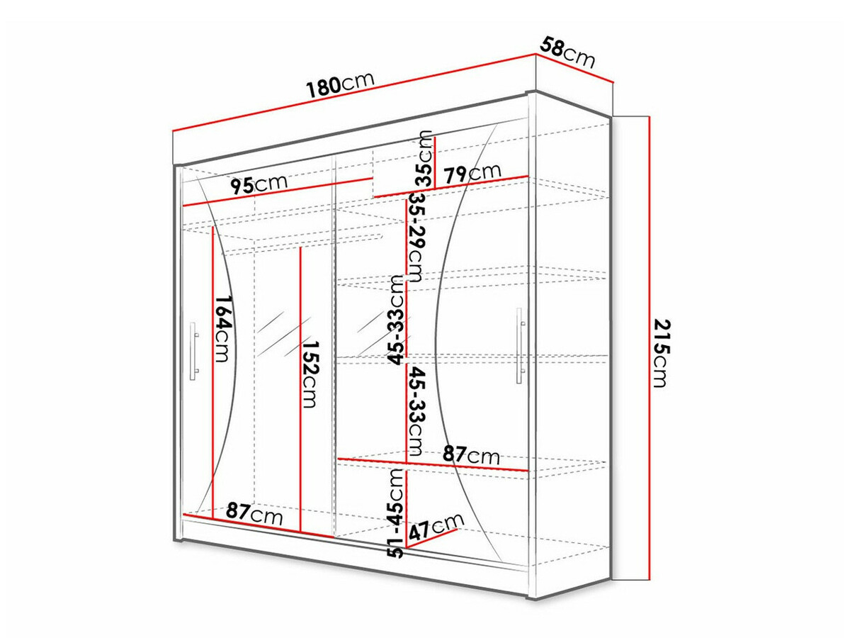 Kledingkast Closico 124 (Zwart)