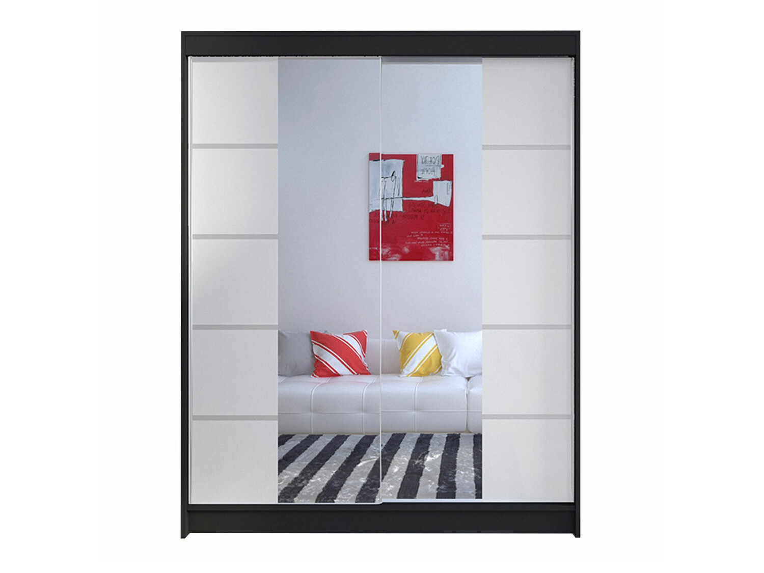 Kledingkast Closico 146 (Zwart + Wit)