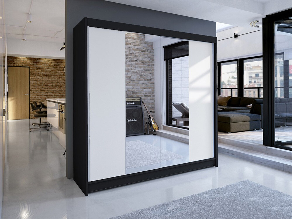 Kledingkast Closico Cavaris II (Zwart + Wit)