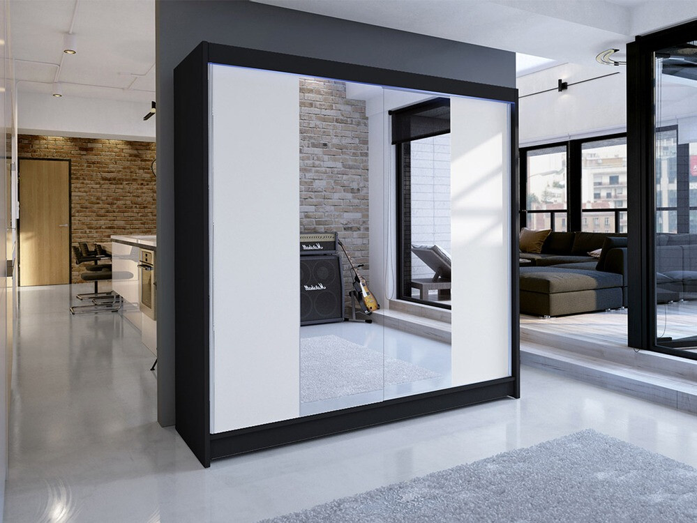 Kledingkast Closico Cavaris II (Zwart + Wit)