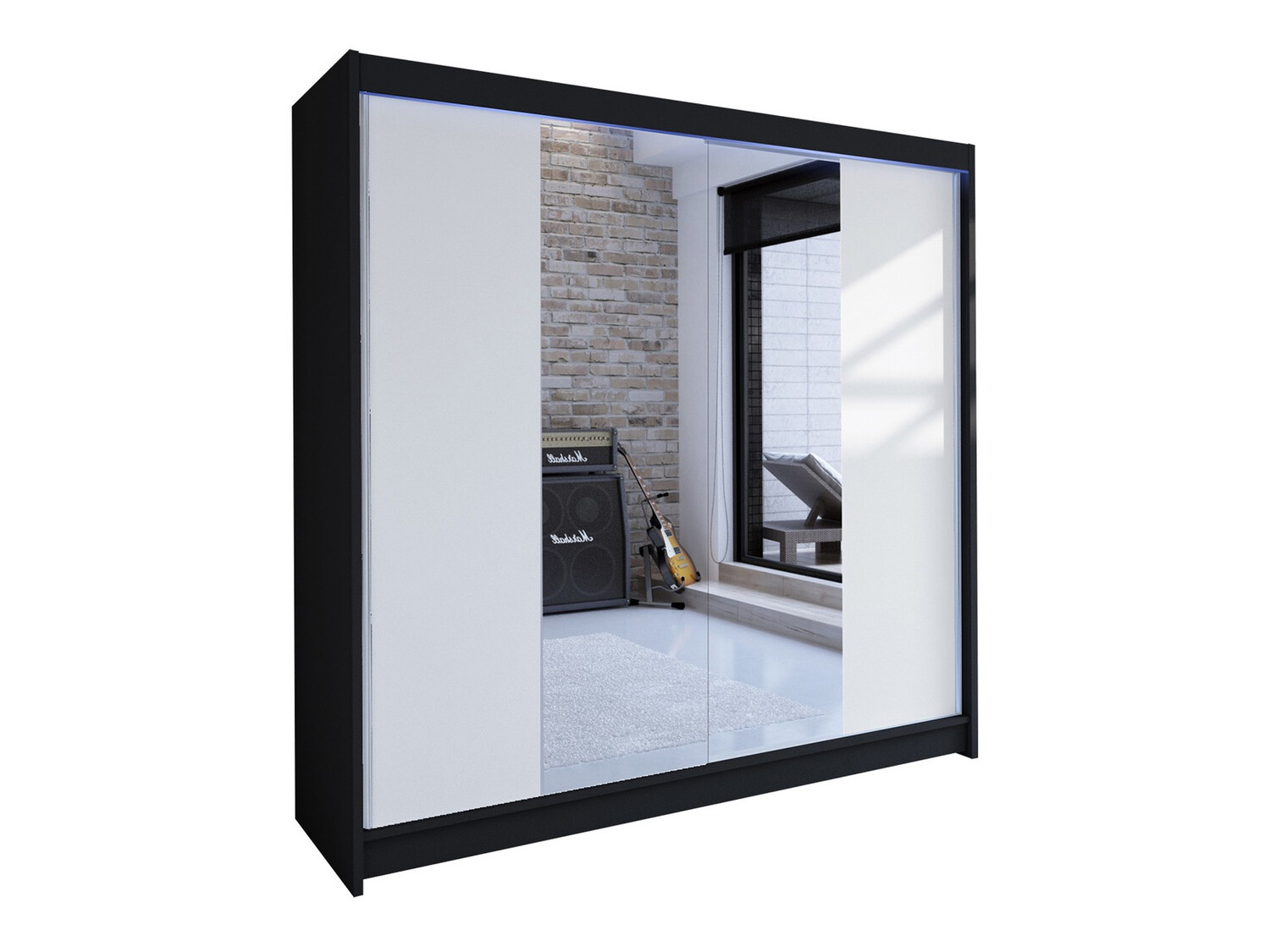 Kledingkast Closico Cavaris II (Zwart + Wit)