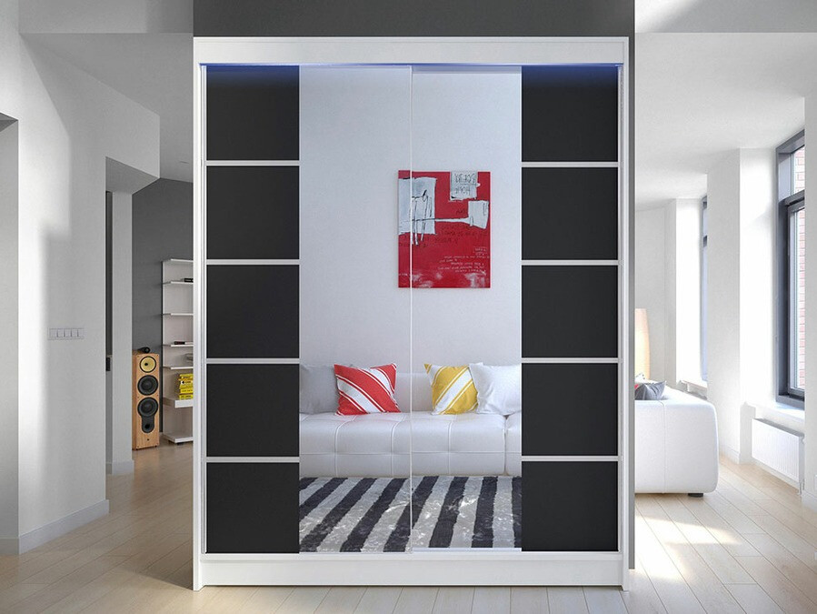 Kledingkast Closico Vastor V (Wit + Zwart)
