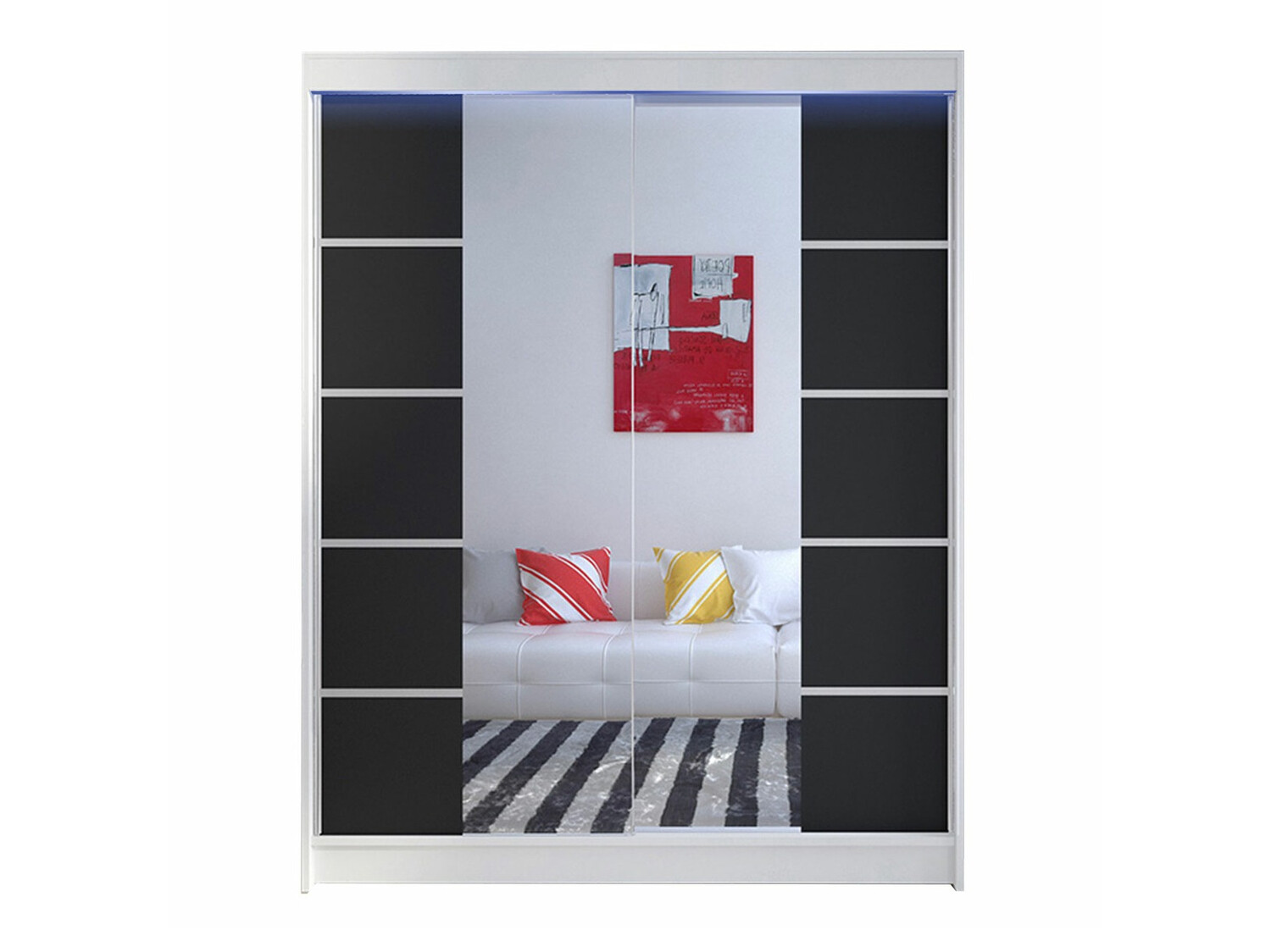 Kledingkast Closico Vastor V (Wit + Zwart)