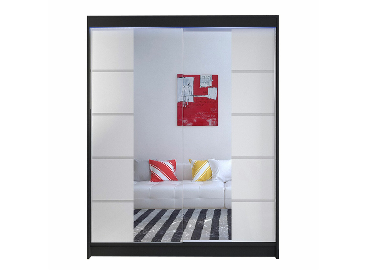 Kledingkast Closico Vastor V (Zwart + Wit)