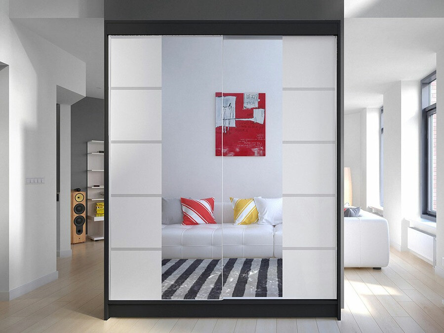 Kledingkast Closico Vastor V (Zwart + Wit)