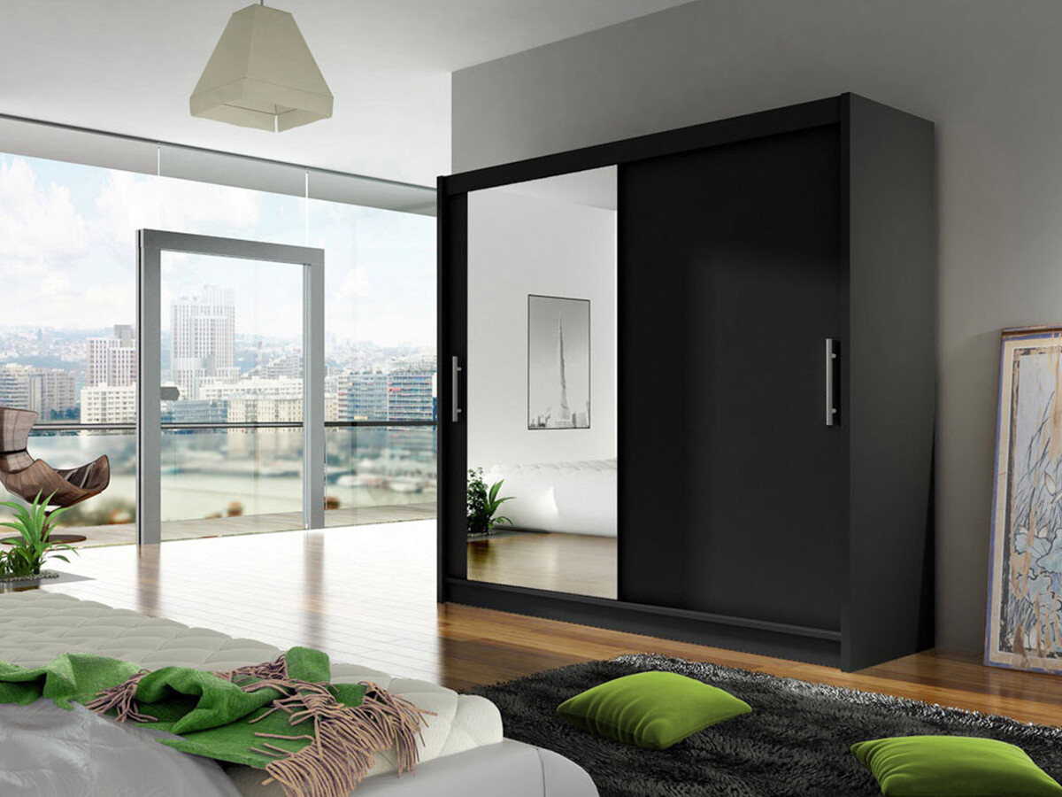 Kledingkast Closico 107 (Zwart)