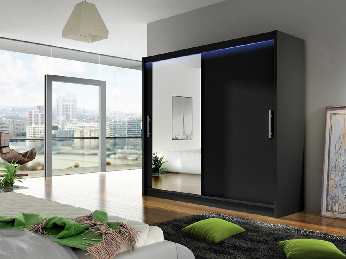 Kledingkast Closico 107 (Zwart)