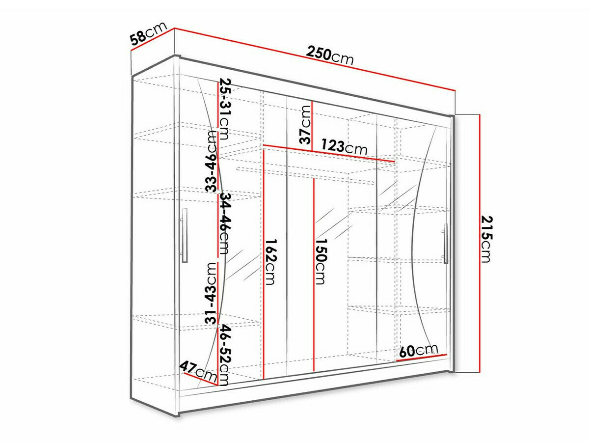 Kledingkast Closico 120 (Zwart)