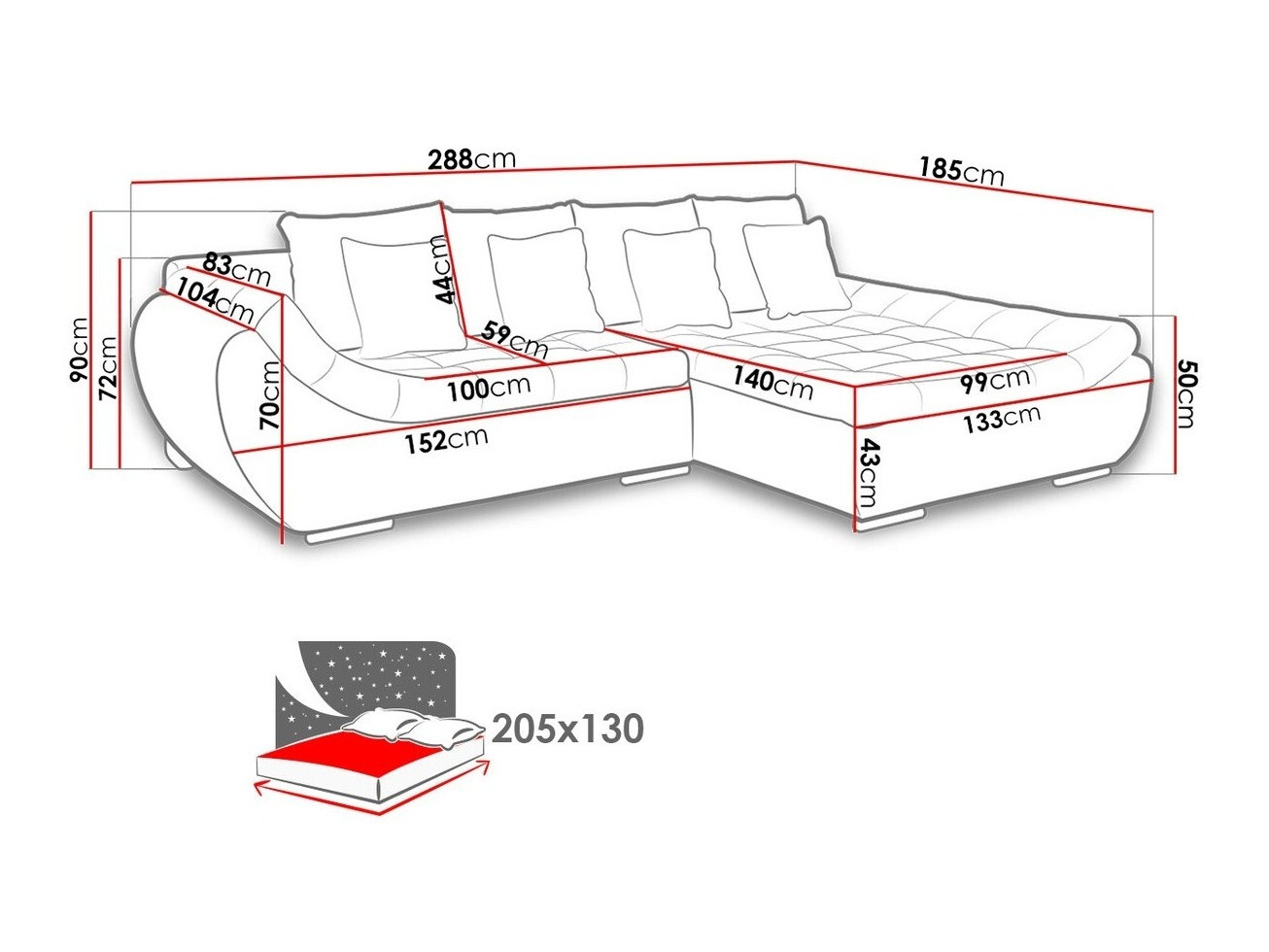 Hoekbank Lincoln 105