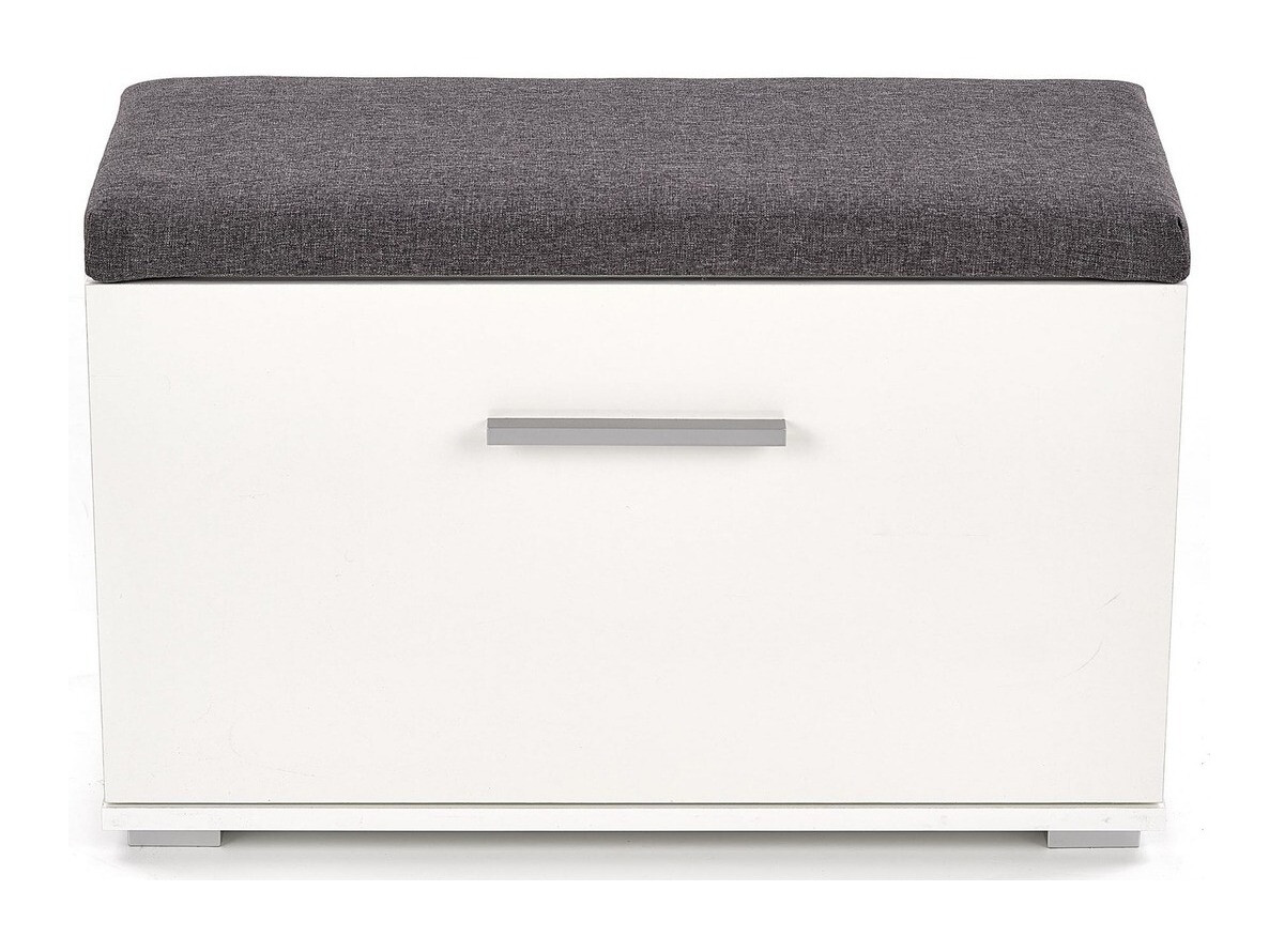 Schoenenkast Cirveso 117 (Wit + Glanzend wit + Grijs)