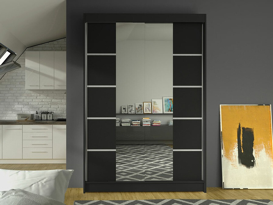 Kledingkast Closico 151 (Zwart)