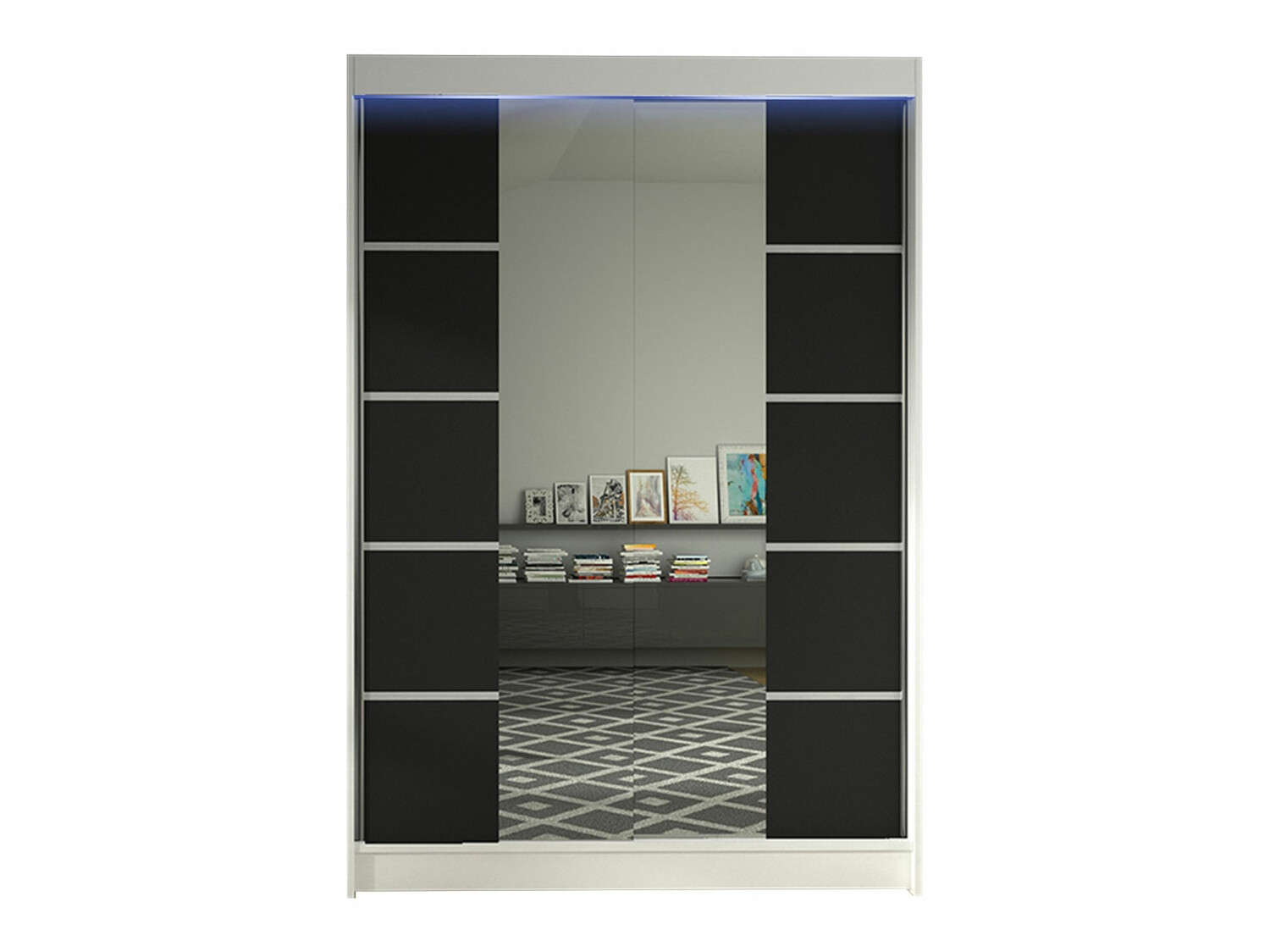 Kledingkast Closico Salvor V (Wit + Zwart)