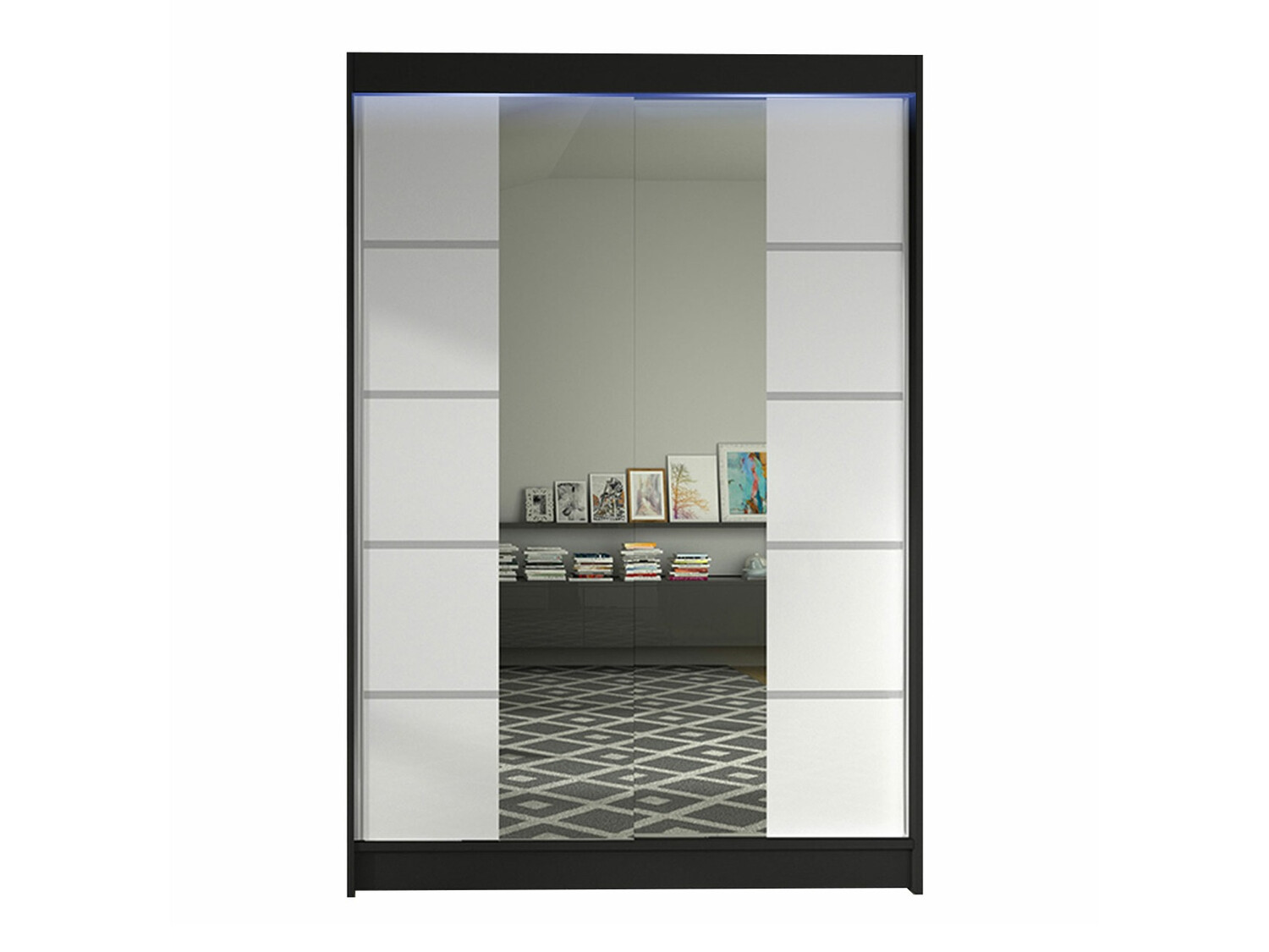Kledingkast Closico Salvor V (Zwart + Wit)