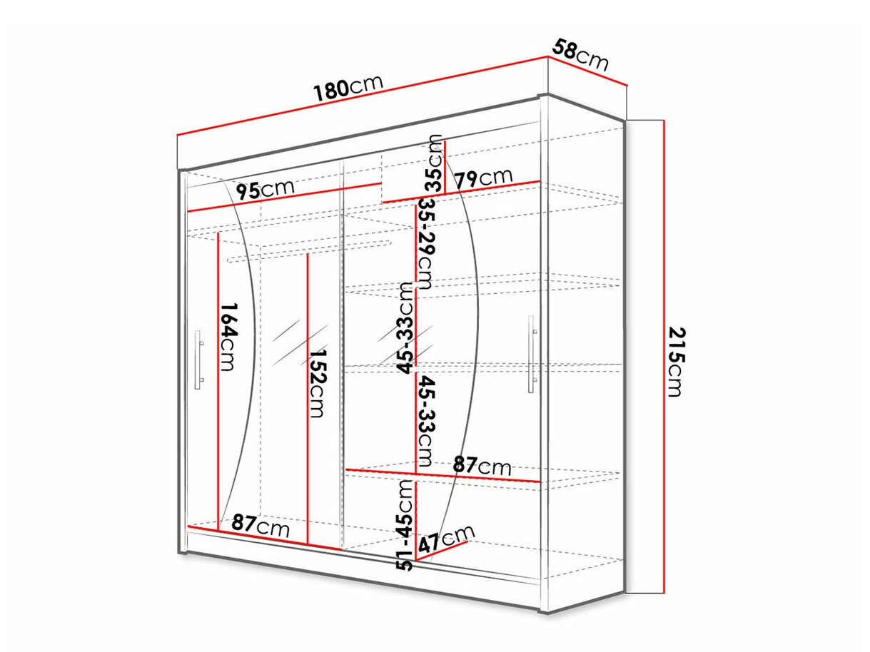 Kledingkast Closico 115 (Zwart)