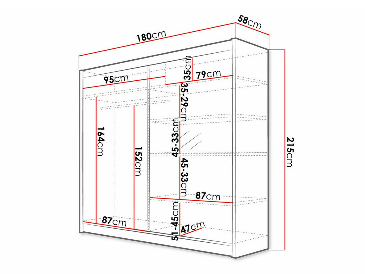 Kledingkast Closico 137 (Wit + Sonoma eik)