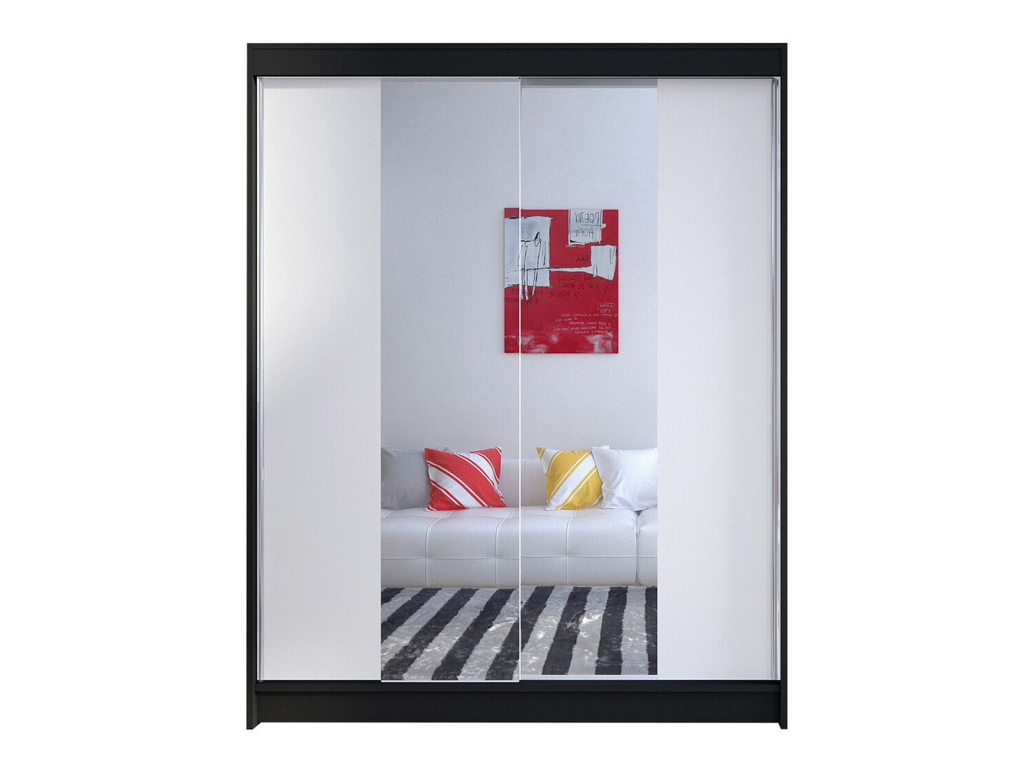 Kledingkast Closico 141 (Zwart + Wit)