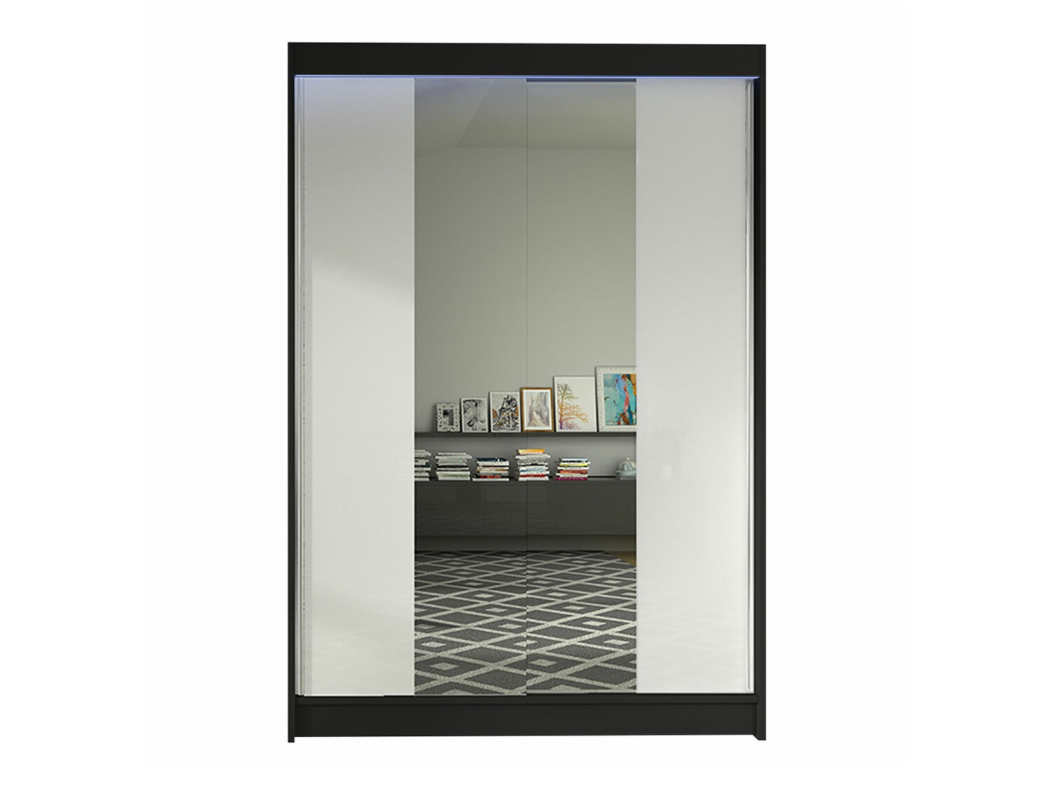 Kledingkast Closico 148 (Zwart + Wit)