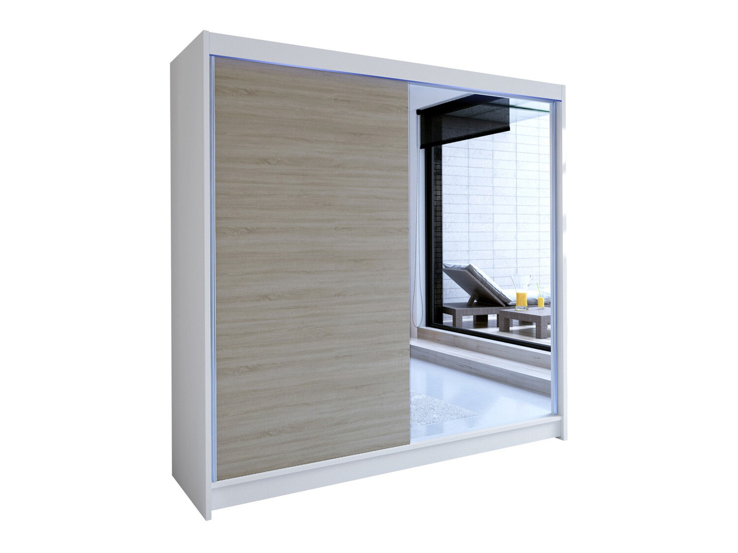 Kledingkast Closico Cavaris I (Wit + Sonoma eik)