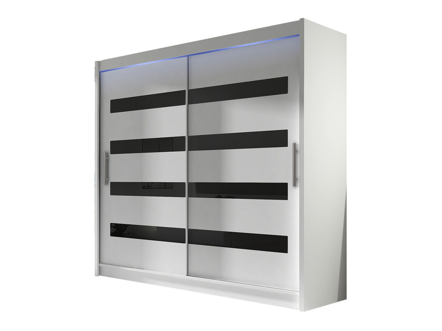 Kledingkast Closico Pallor XI (Wit + Glanzend zwart)