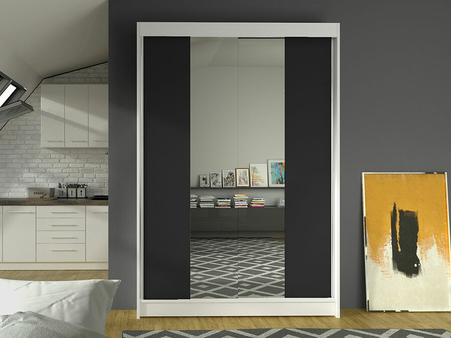 Kledingkast Closico Salvor II (Wit + Zwart)