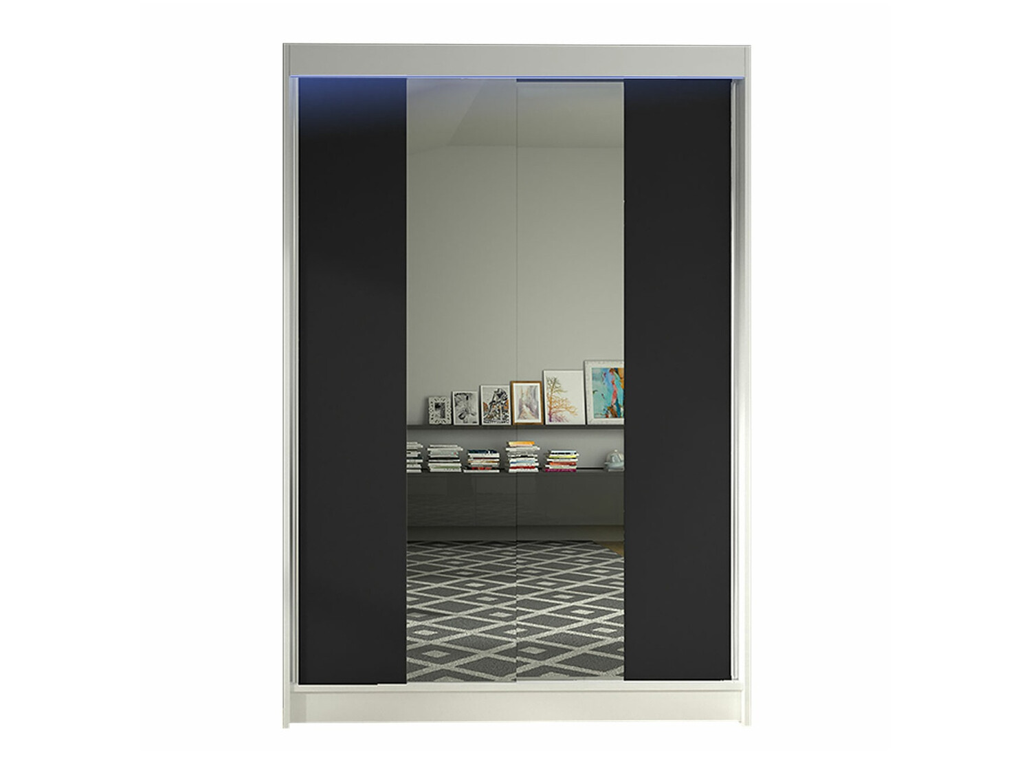 Kledingkast Closico Salvor II (Wit + Zwart)