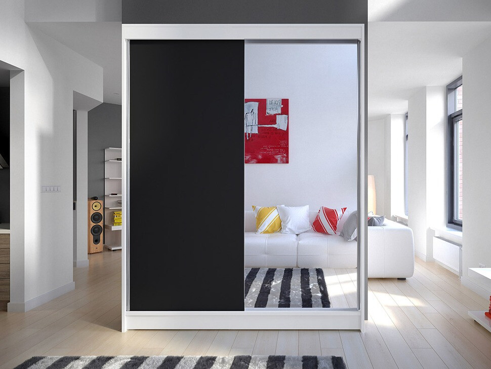 Kledingkast Closico Vastor I (Wit + Zwart)