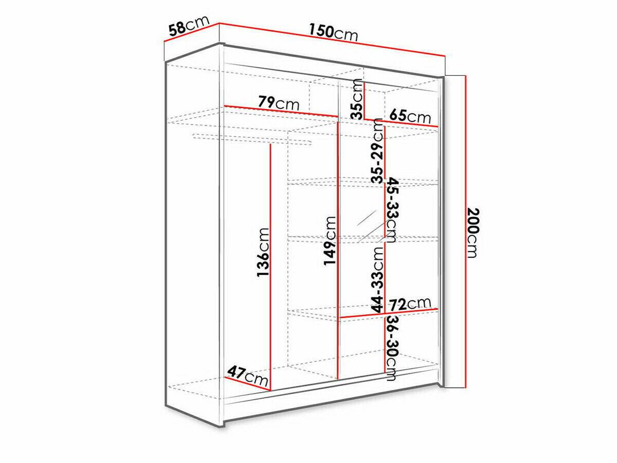 Kledingkast Closico Vastor I (Zwart + Wit)