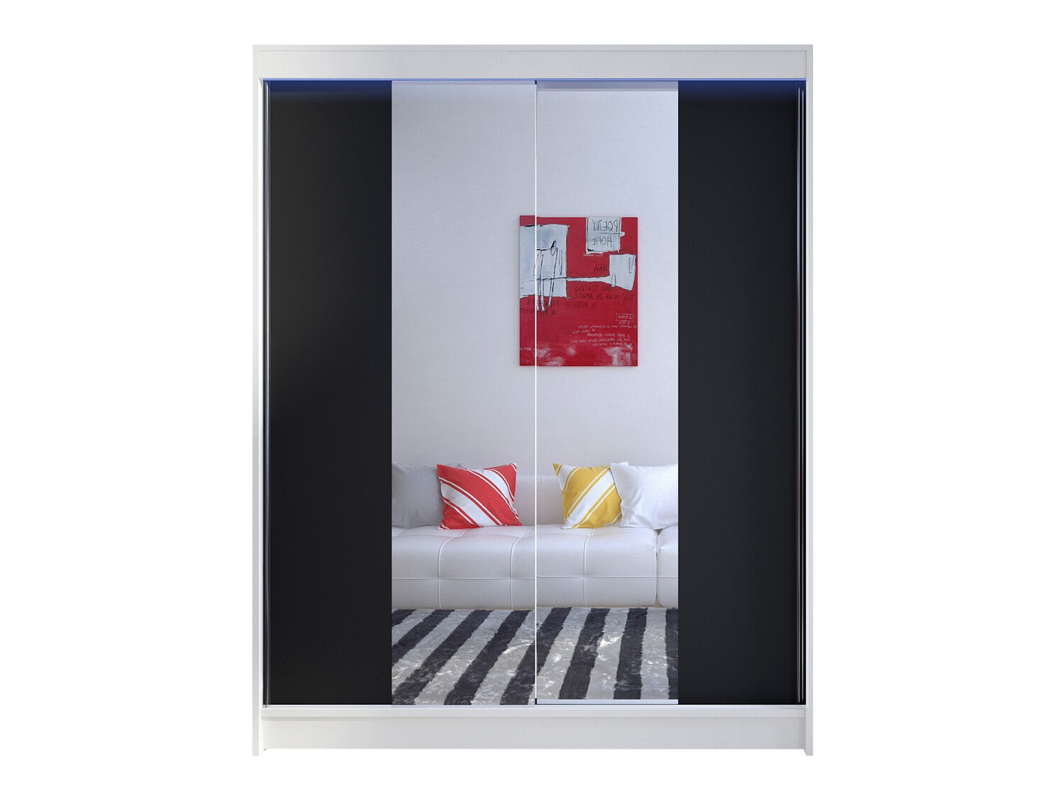 Kledingkast Closico Vastor II (Wit + Zwart)