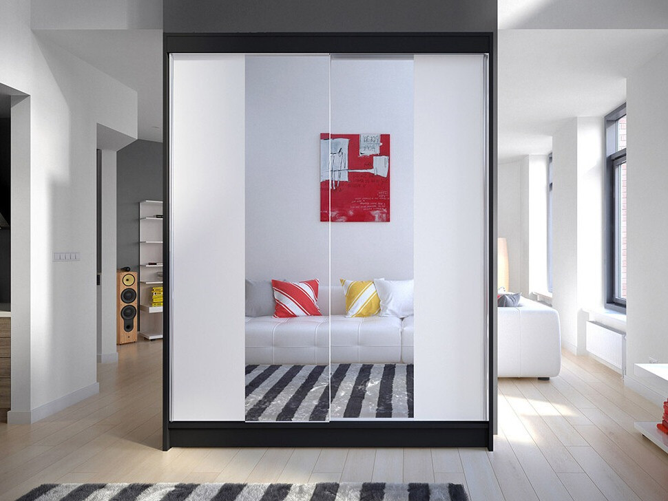 Kledingkast Closico Vastor II (Zwart + Wit)